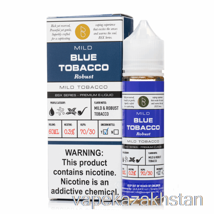 Vape Disposable Blue Tobacco - BSX Series - 60mL 6mg